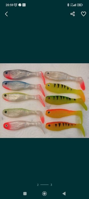 Zestaw przynęt wędkarskie przynęty gumowe rybki  8 cm