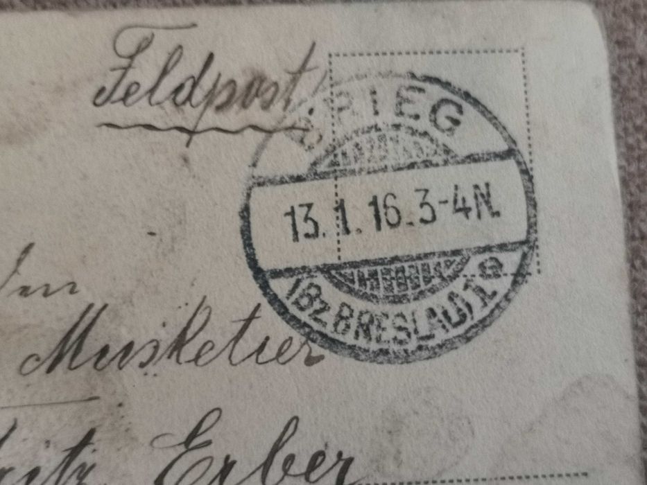 stara pocztówka niemieckie pozycje obronne - 1916r