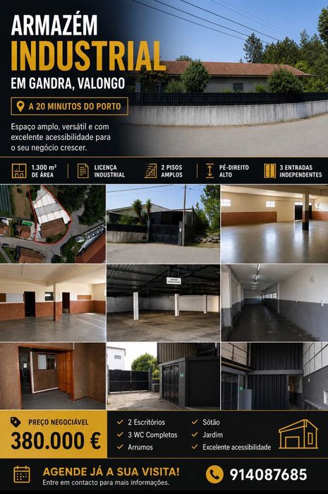 Armazém 1.500m com licença industrial