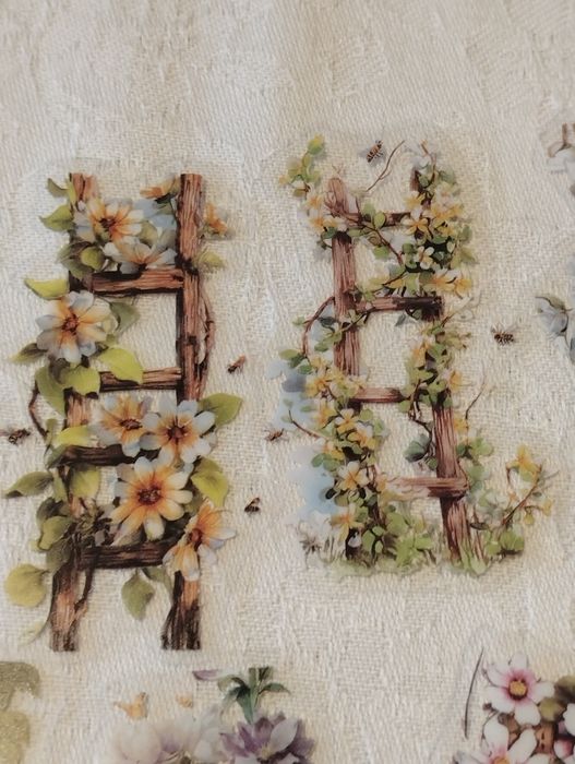 25 stickers autocolantes, escadas floridas