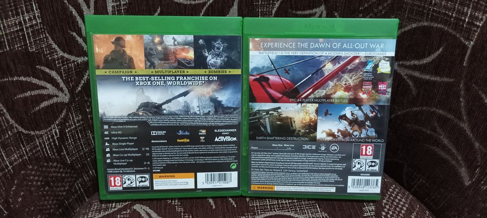 Call of duty wwII , Battlefield 1 Xbox one