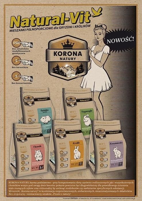 Korona Natury Karma dla Szynszyli 750g MASSON