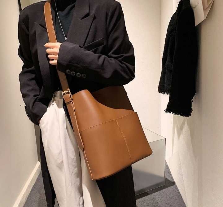 Torebka Damska Torba na Ramię Pojemna Shopper A4 Eko Skóra.