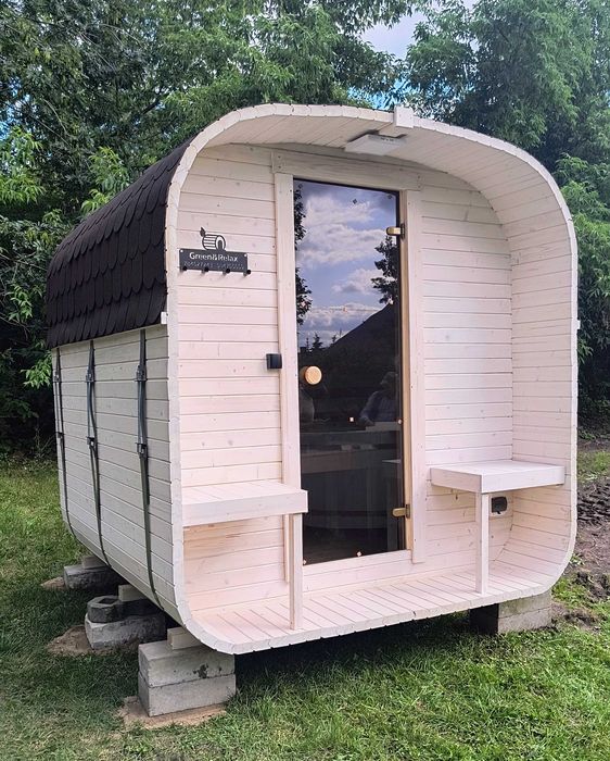 Sauna ogrodowa QUADRO2,35 z beczką do morsowania