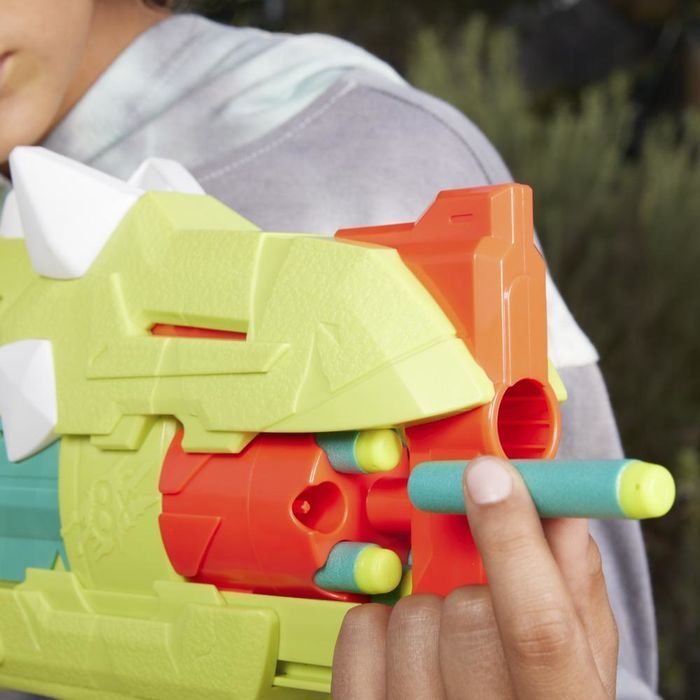 Nerf DinoSquad Armorstrike miotacz 8 strzałek bęben dinozaur zabawka