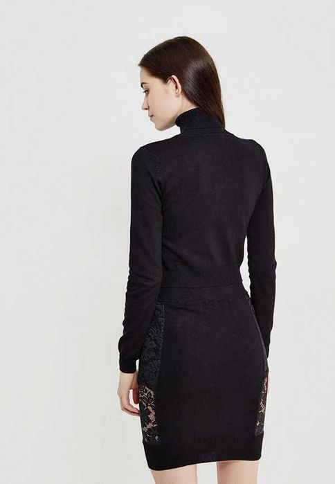 Новый черный трикотажный костюм мини-юбка и джемпер qed london 46/48