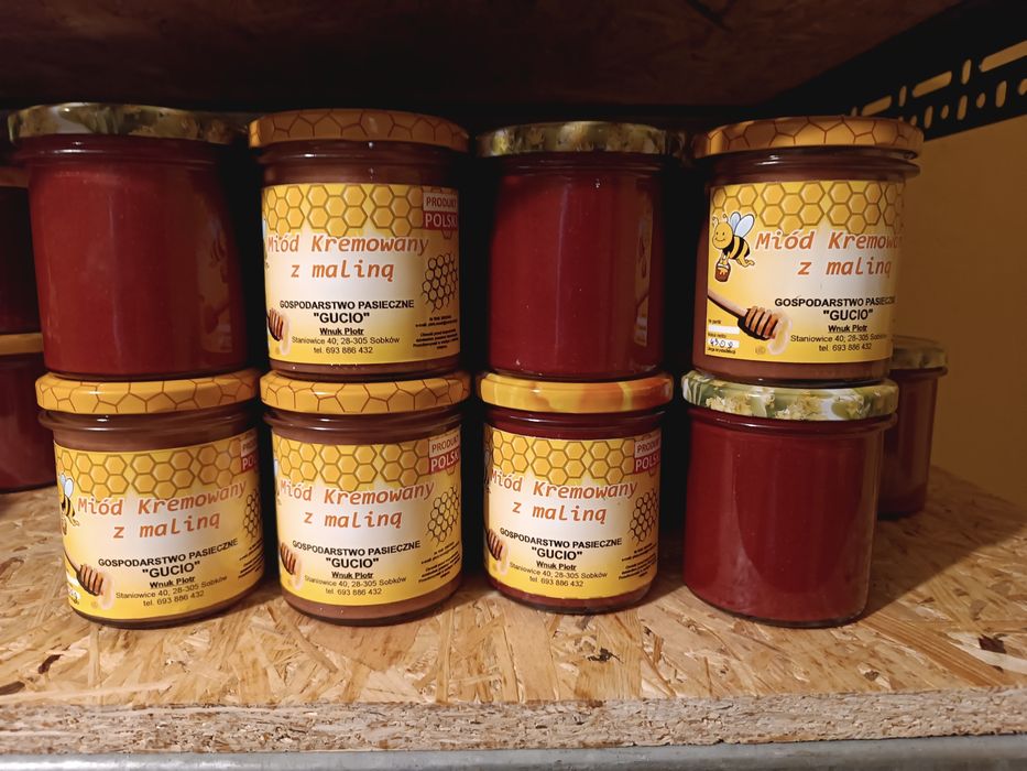 Miód kremowany z malinami