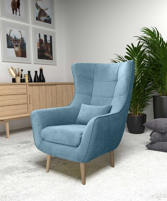 Nowoczesny fotel uszak/Kolory do wyboru/Możliwy podnóżek/DONAT