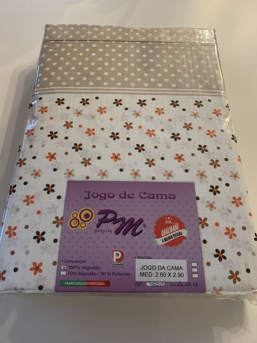 Lençóis novos de algodão