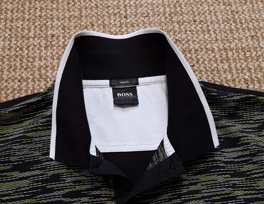 HUGO BOSS поло футболка slim fit оригінал L чорне