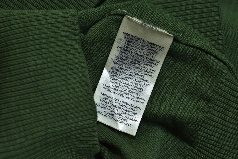 Gant Zielony Bawełniany Sweter Męski Zip Neck Xxl