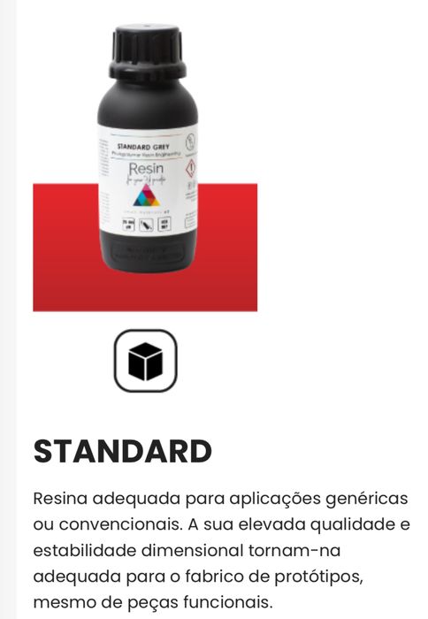 Smart Materials 3D - Resina Standard Branca e Preta 500gr NOVO
