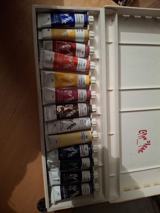 Caran d ache caixa com tubos tinta para gouache