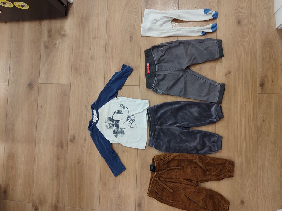 Дитячі речі 9-12 місяців - теплі штани, кофта, колготи