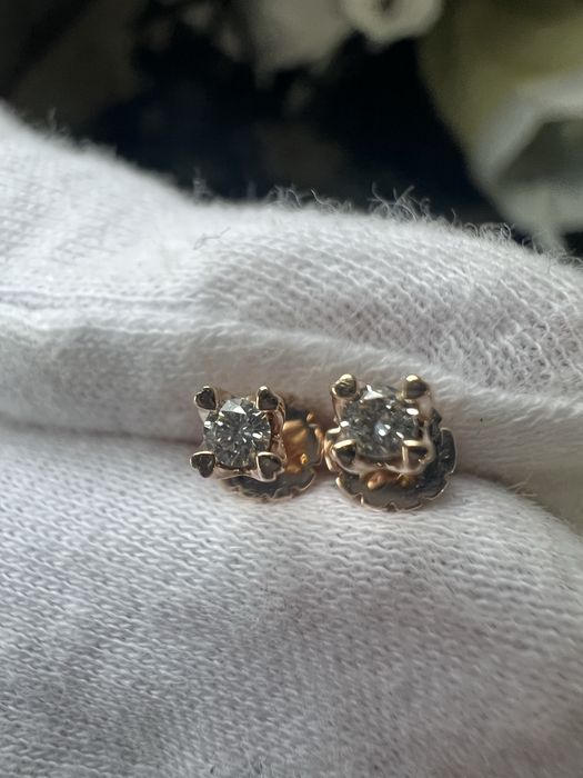 Серьги с бриллиантами золотой век