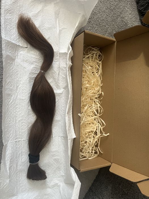 Naturalne włosy dziewicze, niefarbowane – kitka 40 cm (100% naturalne)