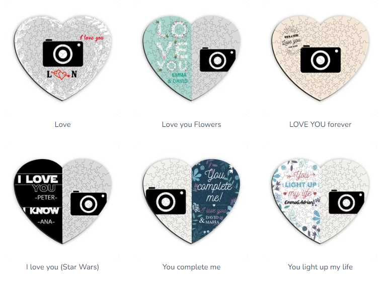 Puzzle em forma de coração personalizado