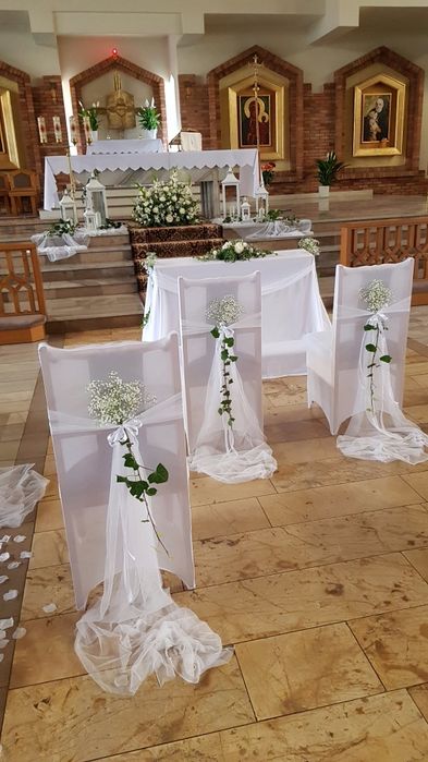 ślub komunia dekoracja kościoła sala weselna