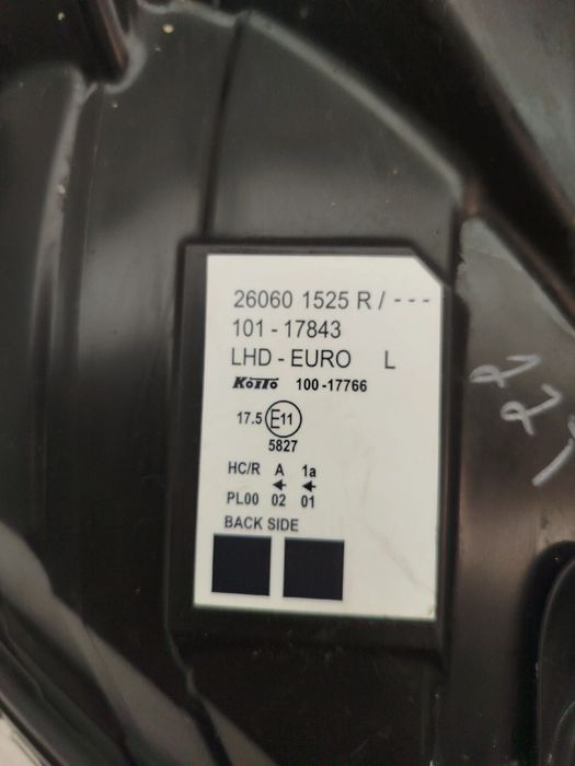Ótica / farol esquerda RENAULT Kangoo Express (FW0/1_)