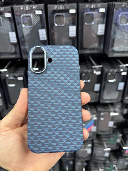 Чохол на iphone 16/ 16+/ 17 Карбоновий Fibra . Чехол айфон 16/ 16+ /17