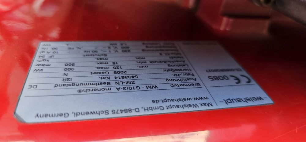 Palnik gazowy Weishaupt WM G10 / 3 a , 125 kW do 900 kW , suszarnia