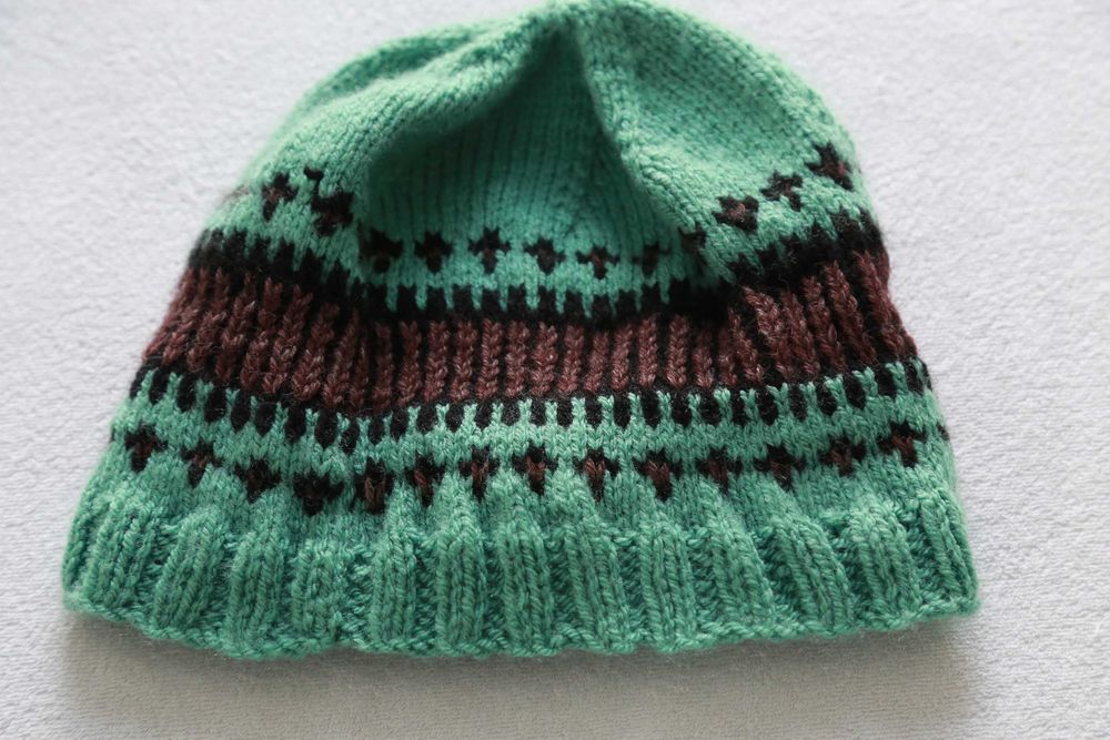 WEŁNA czapka 100% handmade damska