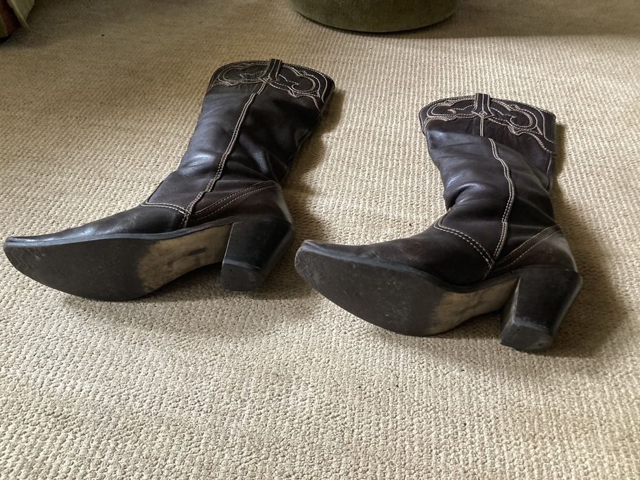 Botas cano alto Sra, pele verdadeira, 38