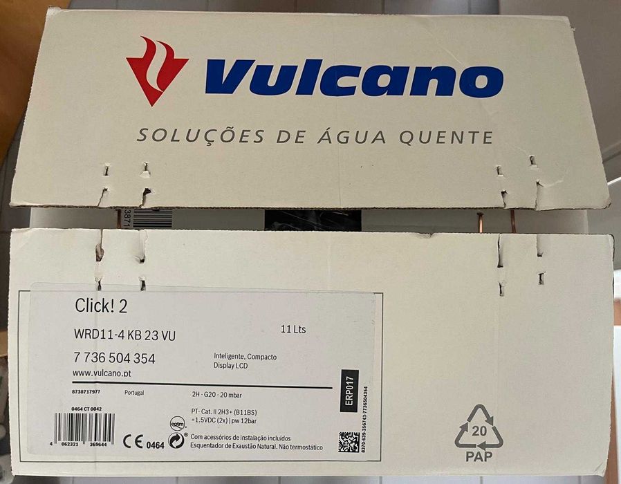 Esquentador Vulcano WRD114 KB 23 VU 11L Atmosférico Gás Natural