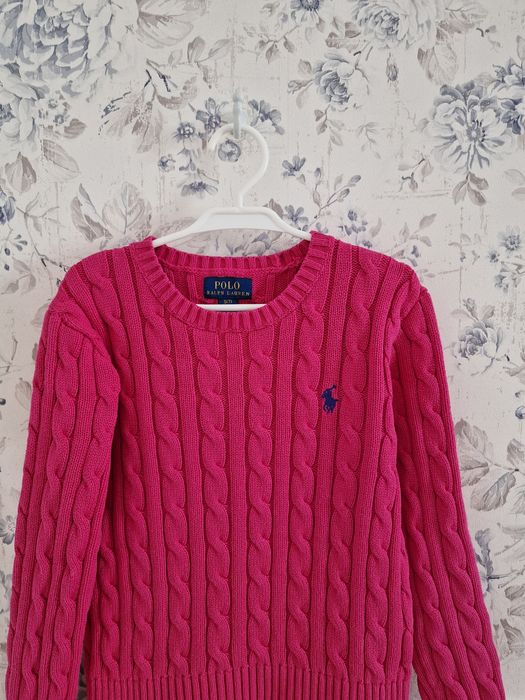 Sweterek różowy Ralph Lauren roz 122cm