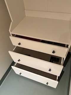 Vendo Roupeiro aberto c/3 gavetas, branco IKEA Hauga - excelente estado