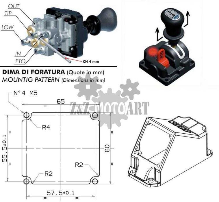 Sterowanie  pneumatyczne BINOTTO do hydrauliki - wywrotki