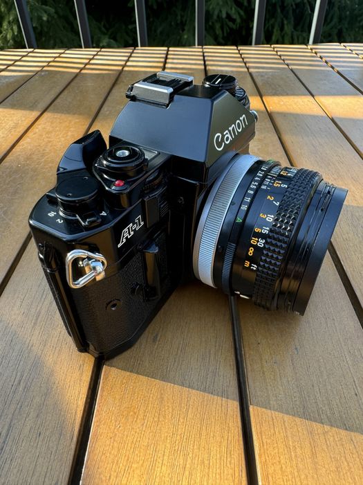 Canon a1 +50 1.8 jak nowy po serwisie nowe uszczelnienia