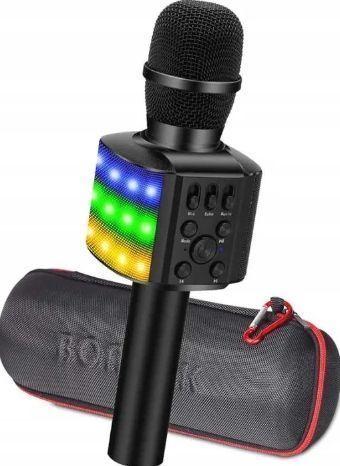 Bonaok Bezprzewodowy Mikrofon Do Karaoke Bluetooth Ze Światłami Led