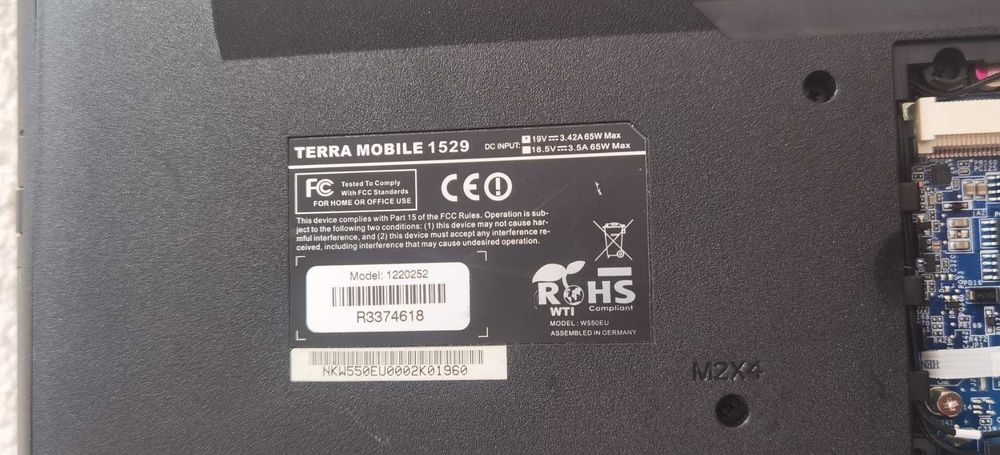 Ноутбук Terra Mobile 1529 разборка