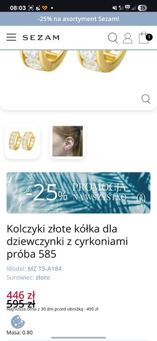 Kolczyki  nowe 349 zł