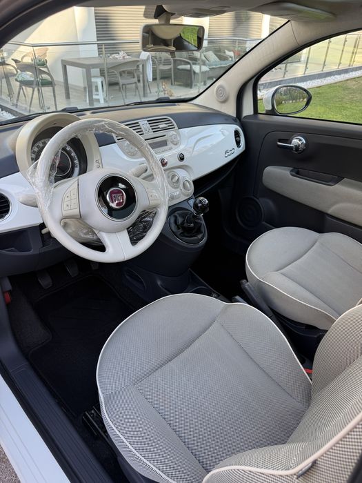 Fiat 500 Lounge • Fire 1.2 Gasolina • Teto Panorâmico • Distribuição Feita • IPO Setembro 2027 • Bem Estimado