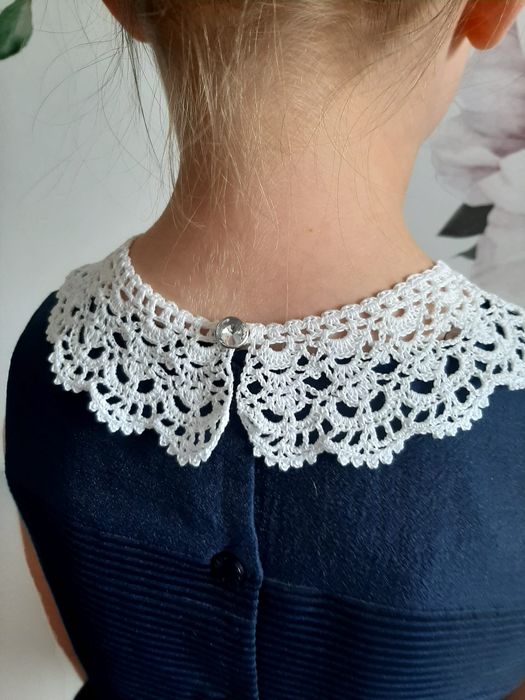 Biały kołnierzyk bawełniany dla dziewczynki