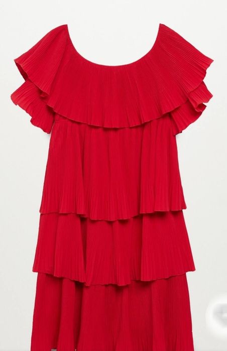 NOVO Vestido folhos plissado, 2XL, MANGO-Violeta