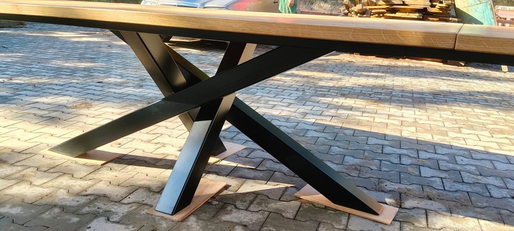 Stół  drewniany  dębowy lity drewno loftowy od ręki