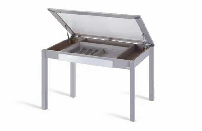 Mesa cozinha Portus, tampo em vidro, 110x70cm,