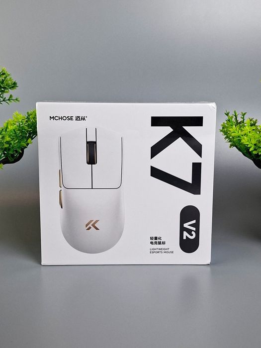 НОВА Ігрова миша Mchose K7 V2 Ultra+ | Сенсор PAW3955 TI | White