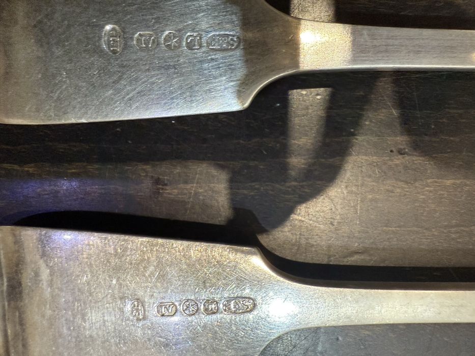 Старовинний набір столового срібла, 8 предметів, Англія, ХІХ ст.