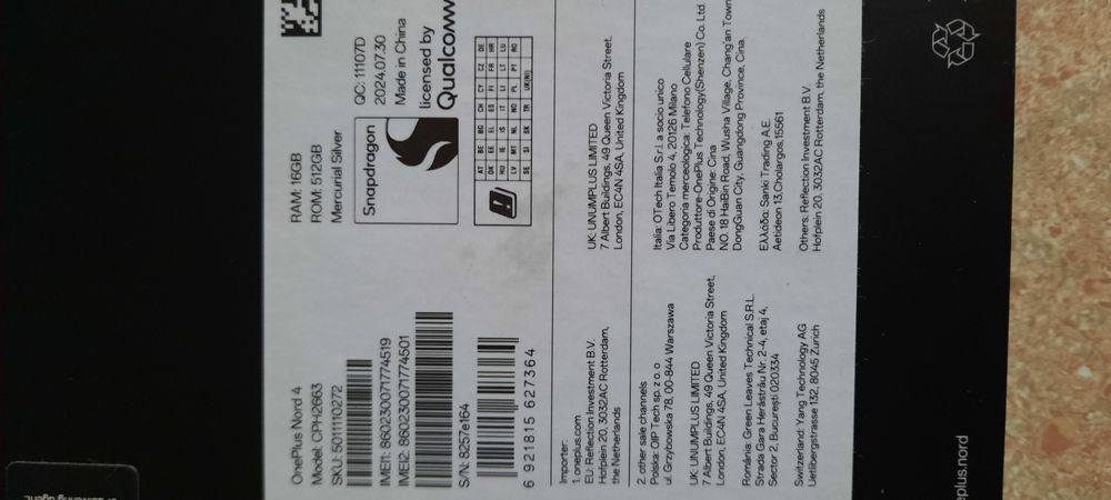 Nowy smartfon OnePlus Nord 4 5G 16/512 GB srebrny