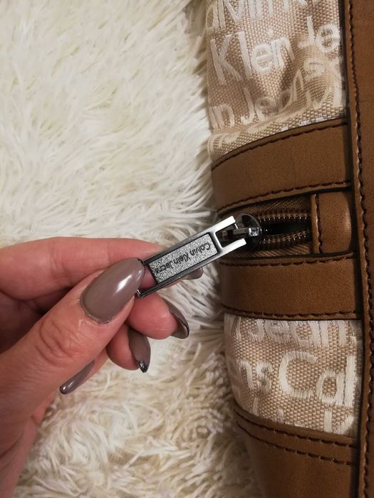 torebka Calvin Klein Jeans brąz torebka Shopper bag Calvin Klein Jeans