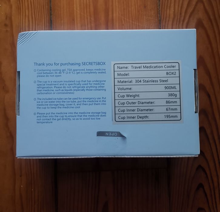 Estojo refrigerador de medicamentos (insulina)