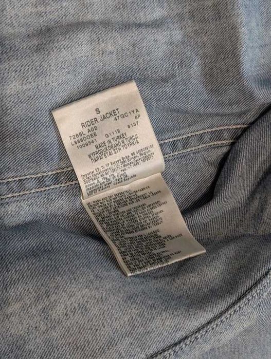Nowa damska kurtka jeansowa Lee Rider Jacket Rozmiar S Jasny błękit (Bleached Denim)