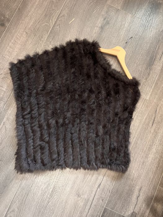 Ponczo z futrem naturalnym S jak ochnik