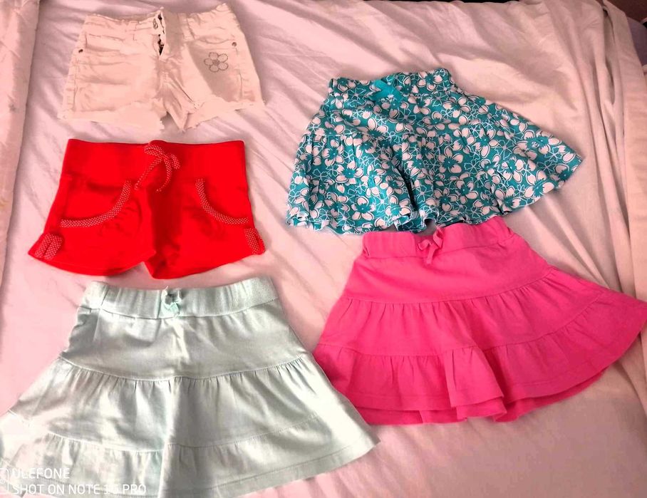 Conjunto de 3 Saias + 2 Calções Menina 4-5 Anos