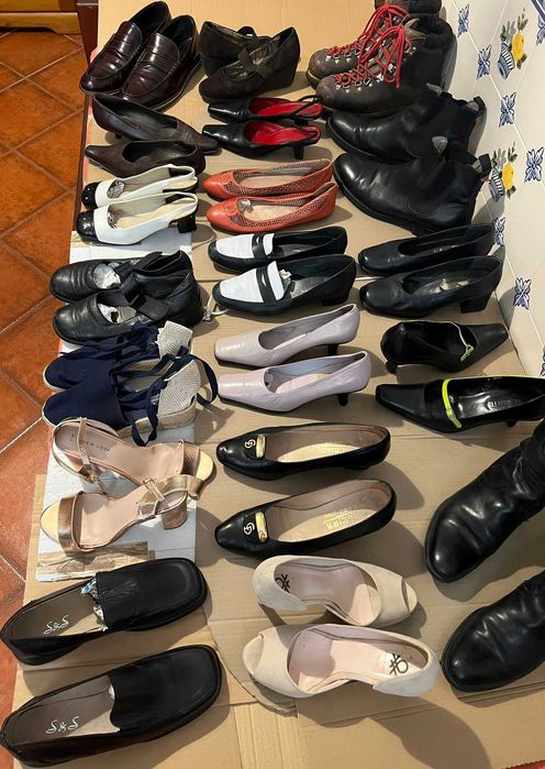 Sapatos, maioria em pele - bom valor