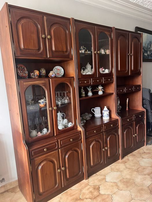 Móvel de 3 peças madeira mogno